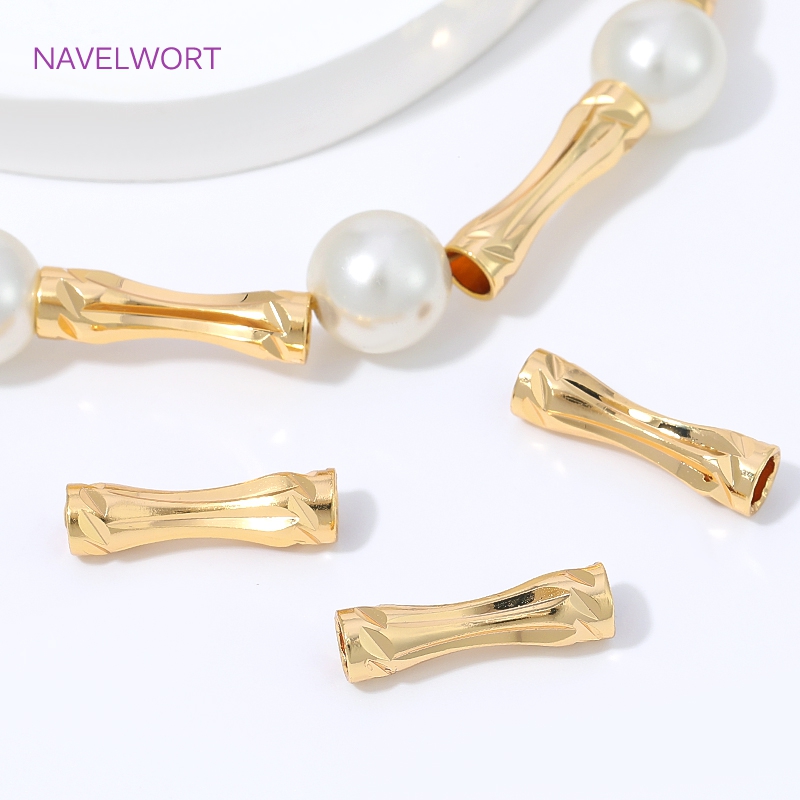 Jewelry Making Youtube - Contas espaçadoras facetadas em tubo banhadas