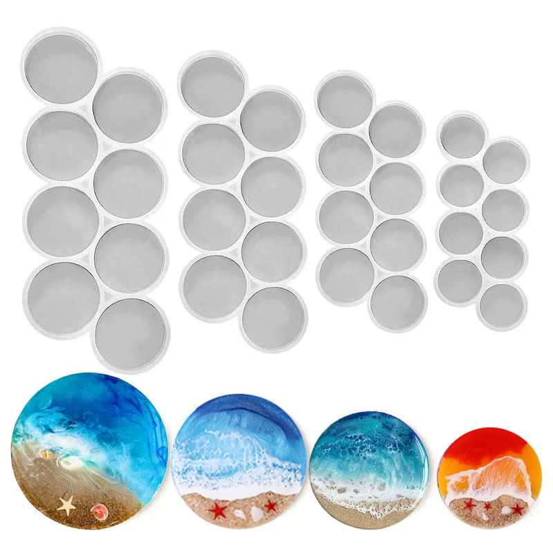 Resin Mold Jewelry - Molde de silicone redondo com aperto