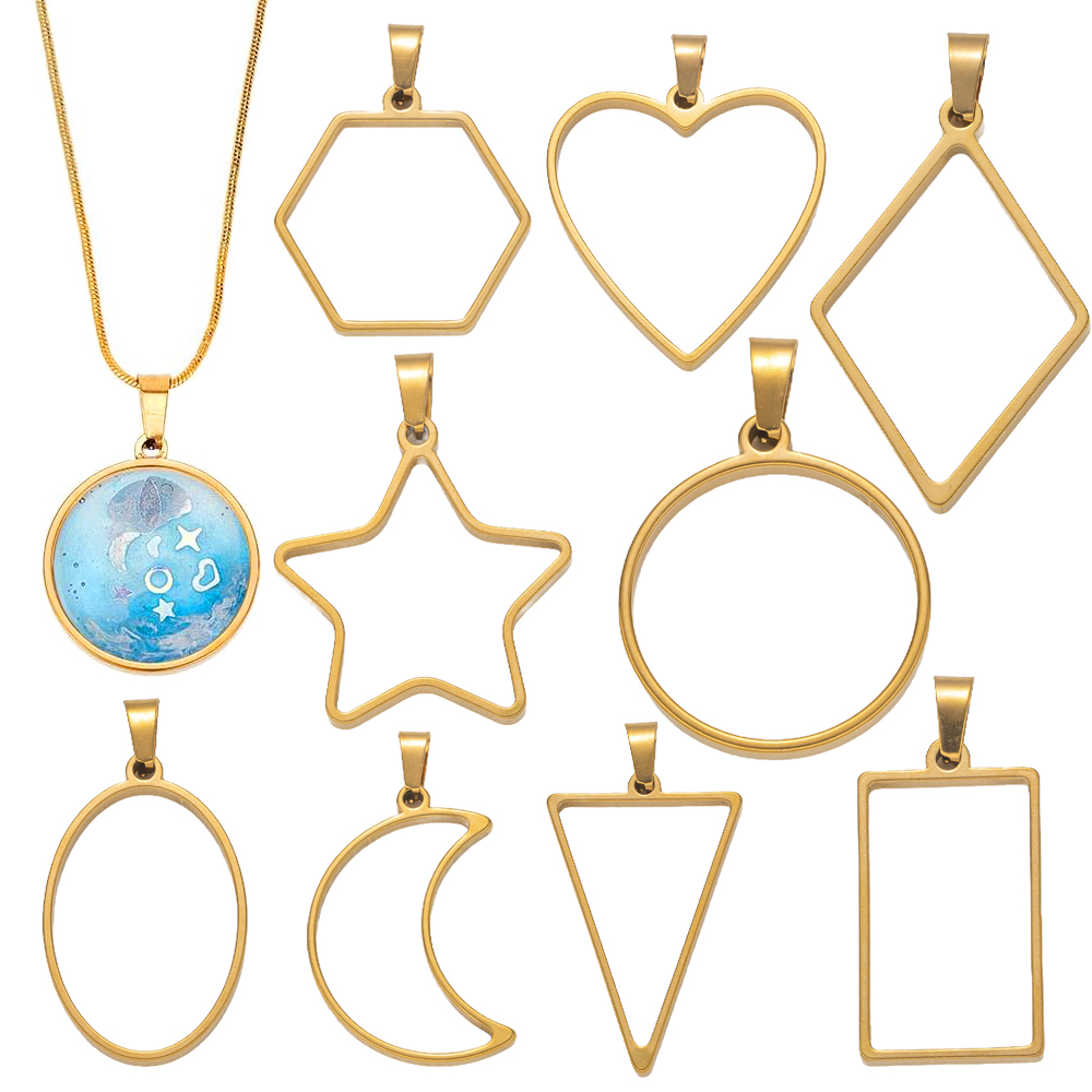 Resin Mold Jewelry - 5 pçs de aço inoxidável aberto